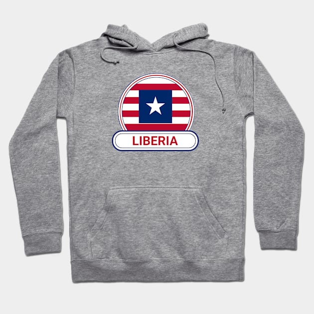 Liberia Country Badge - Liberia Flag Hoodie by Yesteeyear